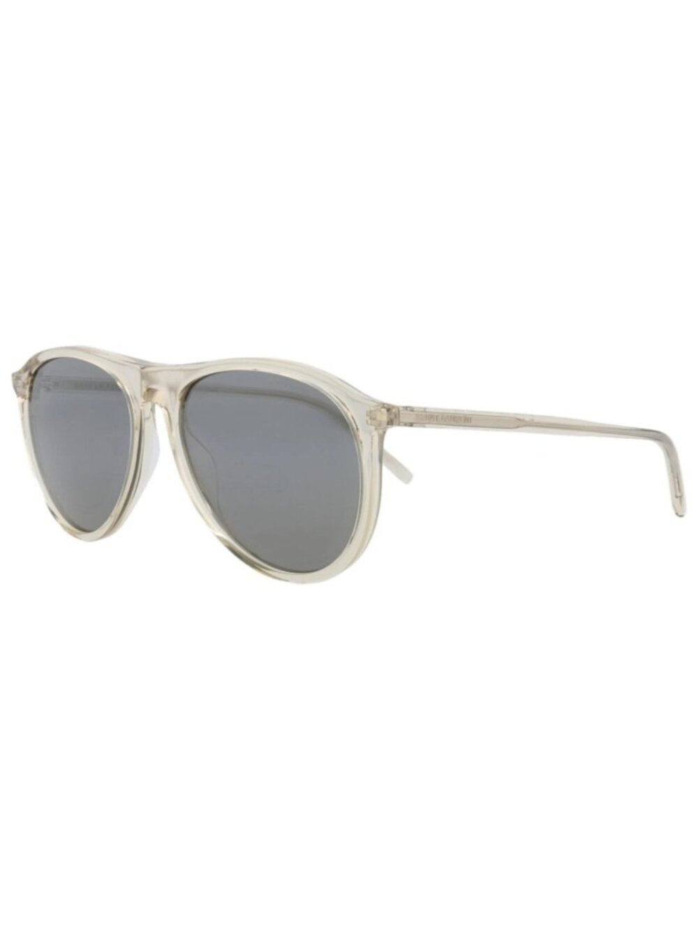 New Saint Laurent Women's Sunglasses Aviator Recycled Acetate Frame Unisex Beige